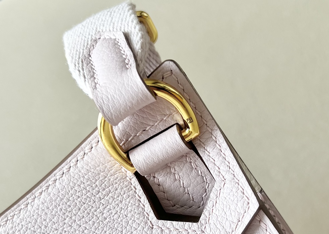 Hermes Jypsiere Mini Shoulder Bag In White Clemence Leather